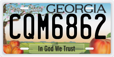 GA license plate CQM6862