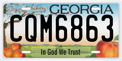 GA license plate CQM6863