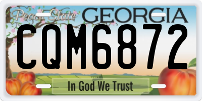 GA license plate CQM6872