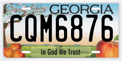 GA license plate CQM6876