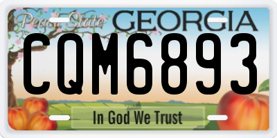 GA license plate CQM6893
