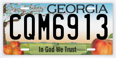 GA license plate CQM6913