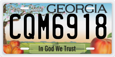 GA license plate CQM6918