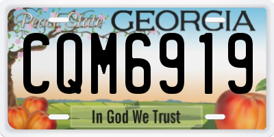 GA license plate CQM6919