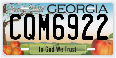 GA license plate CQM6922