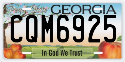 GA license plate CQM6925