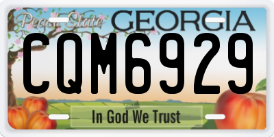 GA license plate CQM6929