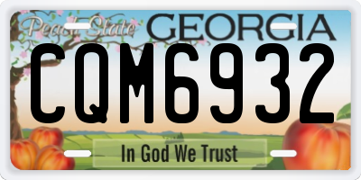 GA license plate CQM6932