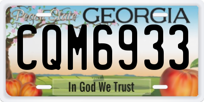 GA license plate CQM6933