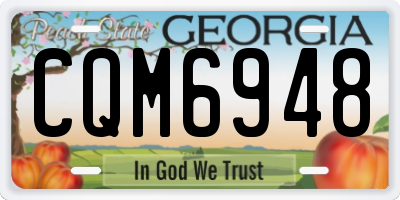 GA license plate CQM6948