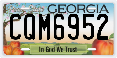 GA license plate CQM6952
