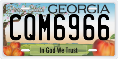 GA license plate CQM6966