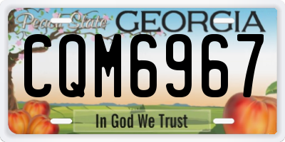 GA license plate CQM6967