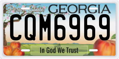 GA license plate CQM6969