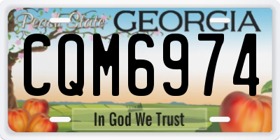 GA license plate CQM6974