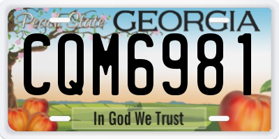 GA license plate CQM6981