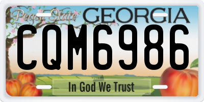 GA license plate CQM6986