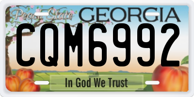GA license plate CQM6992