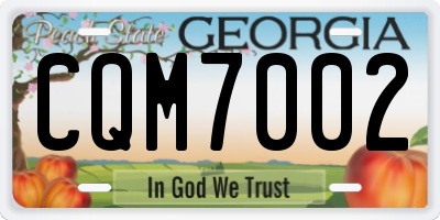 GA license plate CQM7002