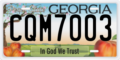 GA license plate CQM7003
