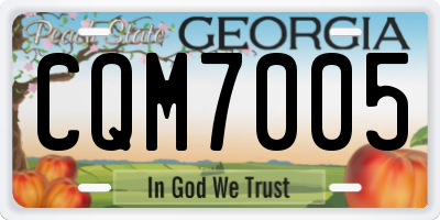 GA license plate CQM7005
