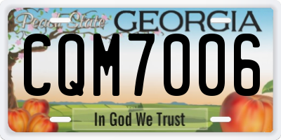 GA license plate CQM7006