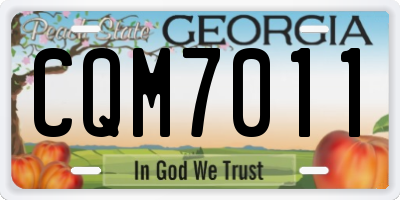 GA license plate CQM7011