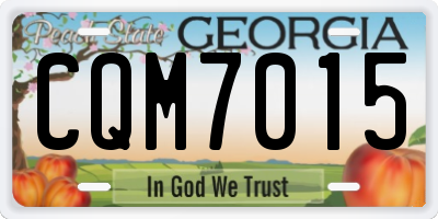 GA license plate CQM7015