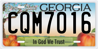 GA license plate CQM7016