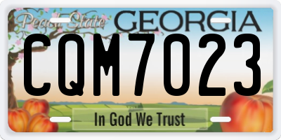 GA license plate CQM7023