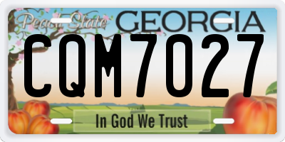 GA license plate CQM7027