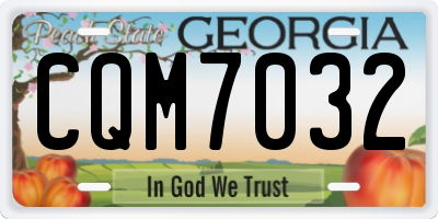 GA license plate CQM7032