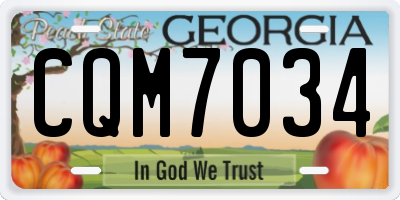 GA license plate CQM7034