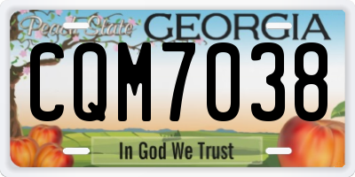 GA license plate CQM7038