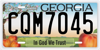 GA license plate CQM7045