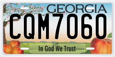 GA license plate CQM7060