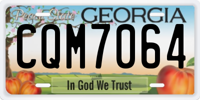 GA license plate CQM7064