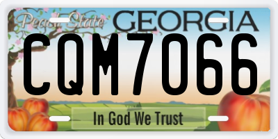 GA license plate CQM7066
