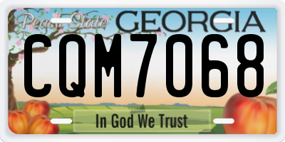 GA license plate CQM7068