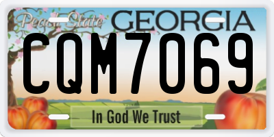 GA license plate CQM7069