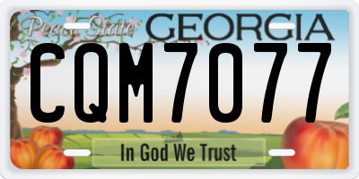 GA license plate CQM7077