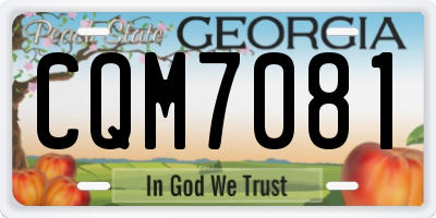 GA license plate CQM7081