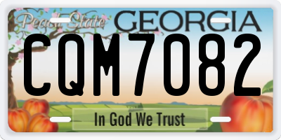 GA license plate CQM7082
