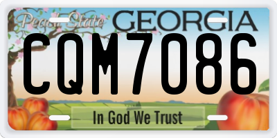 GA license plate CQM7086