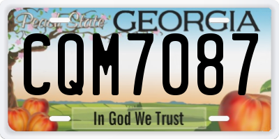 GA license plate CQM7087