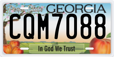 GA license plate CQM7088