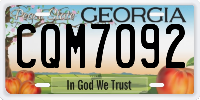 GA license plate CQM7092