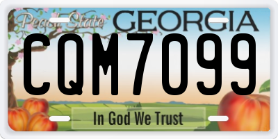 GA license plate CQM7099
