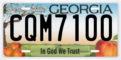 GA license plate CQM7100