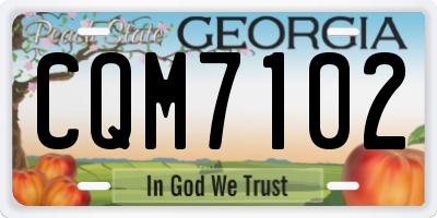 GA license plate CQM7102